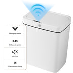 4-Gallon Touchless Smart Bathroom Trash Can - Automatic Motion Sensor Garbage Bin with Lid - Slim Waterproof Plastic Trash Can for Office & Kitchen