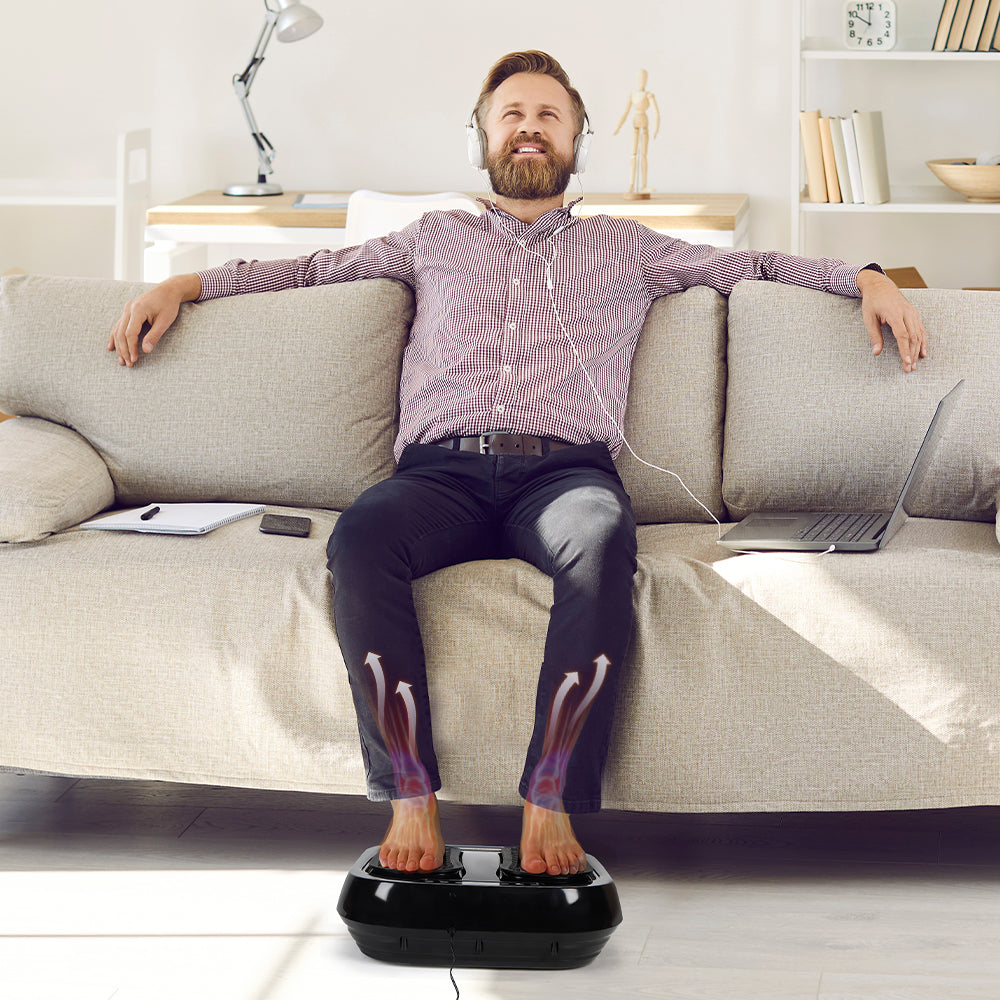 Electric Foot Massager with Heat - Deep Tissue Muscle Relaxation Machine - Portable Foot Hot Compress for Home & Office Use
