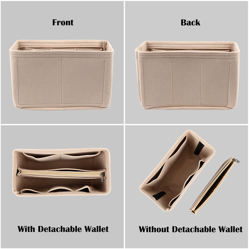 Premium Felt Purse Organizer Insert with Zipper - Structured Handbag Shaper for Tote Bags