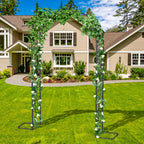7FT Garden Arch Arbor with Scroll Design - Decorative Metal Trellis for Climbing Plants - Elegant Outdoor Wedding Stand