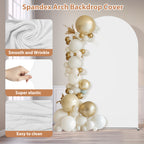 7.2ft Metal Arch Stand with White Cover Set, Stretchable Backdrop Frame for Wedding Ceremony
