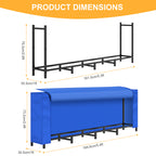 5.3ft Heavy-Duty Firewood Rack with Waterproof Cover, Weather Resistant Log Stacker for Outdoor Wood Storage, Large Capacity,