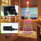 6' Animated LED Outdoor Christmas Tree - Multicolor Lightshow Cone Tree with Topper Star
