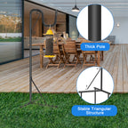 2-Pack 92-Inch Adjustable Shepherd Hooks - Heavy Duty Outdoor Garden Plant Hangers - Metal Bird Feeder Pole with 3-Prong Base for Lanterns