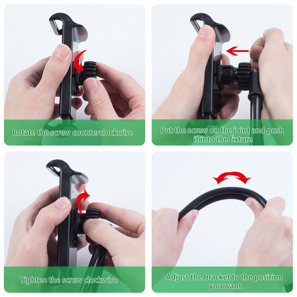 Universal Flexible Neck Phone Holder, 360Â¡Ã£ Viewing Lazy Bracket for Bed, Sofa & Outdoor (Black)
