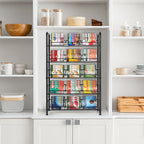 5-Tier Stackable Can Rack Organizer, Metal Pantry Can Storage Dispenser for Kitchen Cabinet