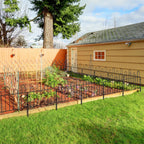 7-Pack Decorative Arched Garden Fence, Black Metal Wire Border Fence for Landscaping & Pets