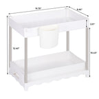 Under Sink Organizers and Storage, 2-Tier Bathroom Kitchen Organization and Storage, Bathroom Cabinet Organiz With Sliding Drawers, Under Sink Storage Shelves with Hooks Hanging Cup Dividers