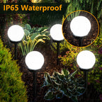 4 Pack Solar Pathway Lights, LED Outdoor Garden Globe Lights, IP65 Waterproof Solar Landscape Lighting for Yard, Patio, Walkway, Lawn, Deck Decor