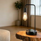 Integrated Bedside Table Lamp with Wireless Charging Station and USB Port, Versatile Desktop Lighting for Bedrooms, Offices, and Dormitories