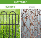 No-Dig Garden Fence Panels 10-Pack, Heavy Duty Metal Yard Fencing, Decorative Flower Bed Border and Dog Barrier for Outdoor Landscaping,