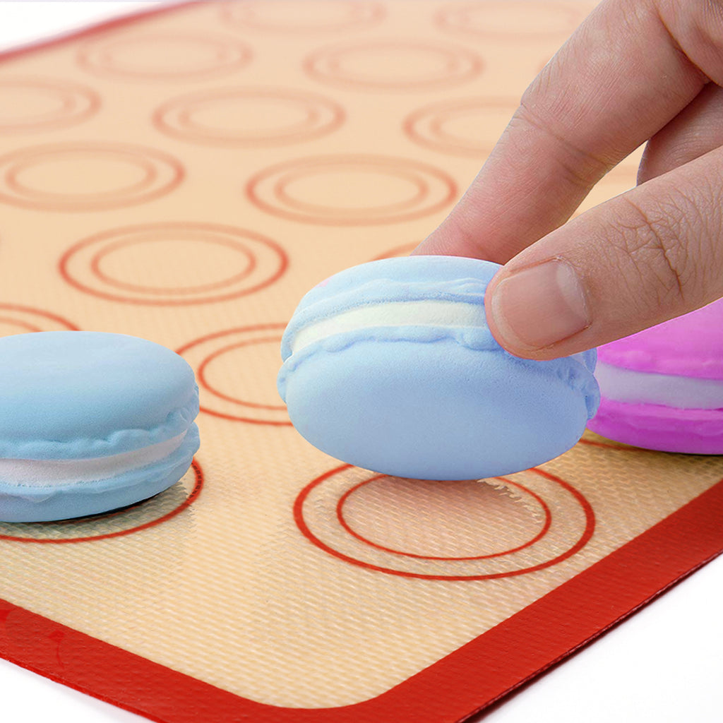 Set of 2 Professional Silicone Baking Mats - Non-Stick Macaron and Pastry Mats with Measurement Markings