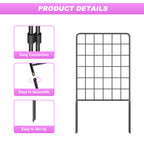 10-Pack Decorative Garden Fence, 24inch H Animal Barrier Metal Wire Fencing for Yard & Flower Beds