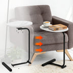 C-shaped sofa and bedside table, built-in imitation marble tabletop metal frame table, small space coffee table