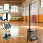 Volleyball Setter Training Net with Wheels, Adjustable Angle & Height Practice Equipment