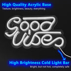 "Good Vibes" Neon Sign - USB Powered LED Wall Decor Light for Bedroom, Bar, Party & Wedding