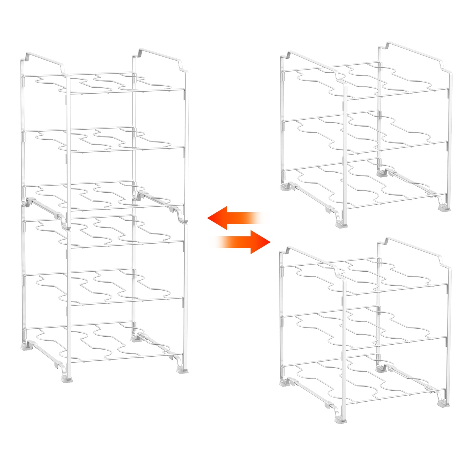 Kitchen Wrap & Foil Organizer Rack (2-Pack) - Stackable Storage Holder for Aluminum Foil and Plastic Wrap