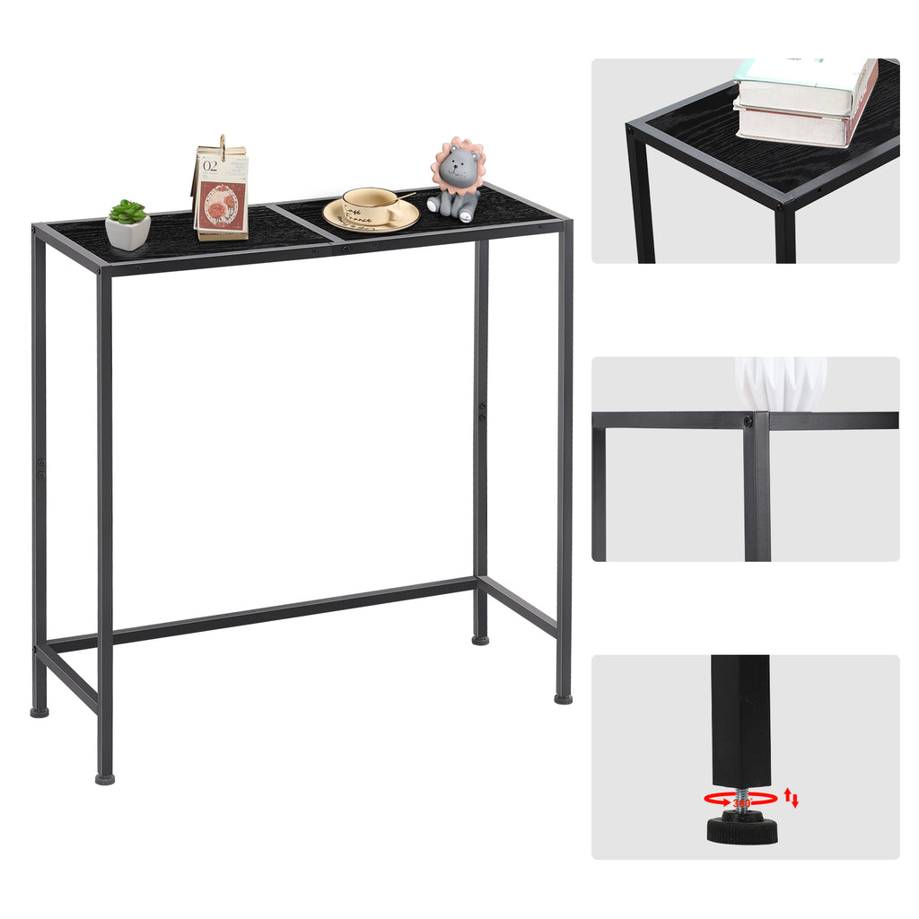 31.5" Industrial Console Table with Sturdy Metal Frame - Multi-Purpose Sofa Table for Entryway, Office Reception & Living Room, Black