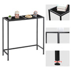 31.5" Industrial Console Table with Sturdy Metal Frame - Multi-Purpose Sofa Table for Entryway, Office Reception & Living Room, Black