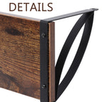 Decorative Shelf Brackets with Rustic Wood Boards - Wall Mounted Plant and Decor Display Shelves