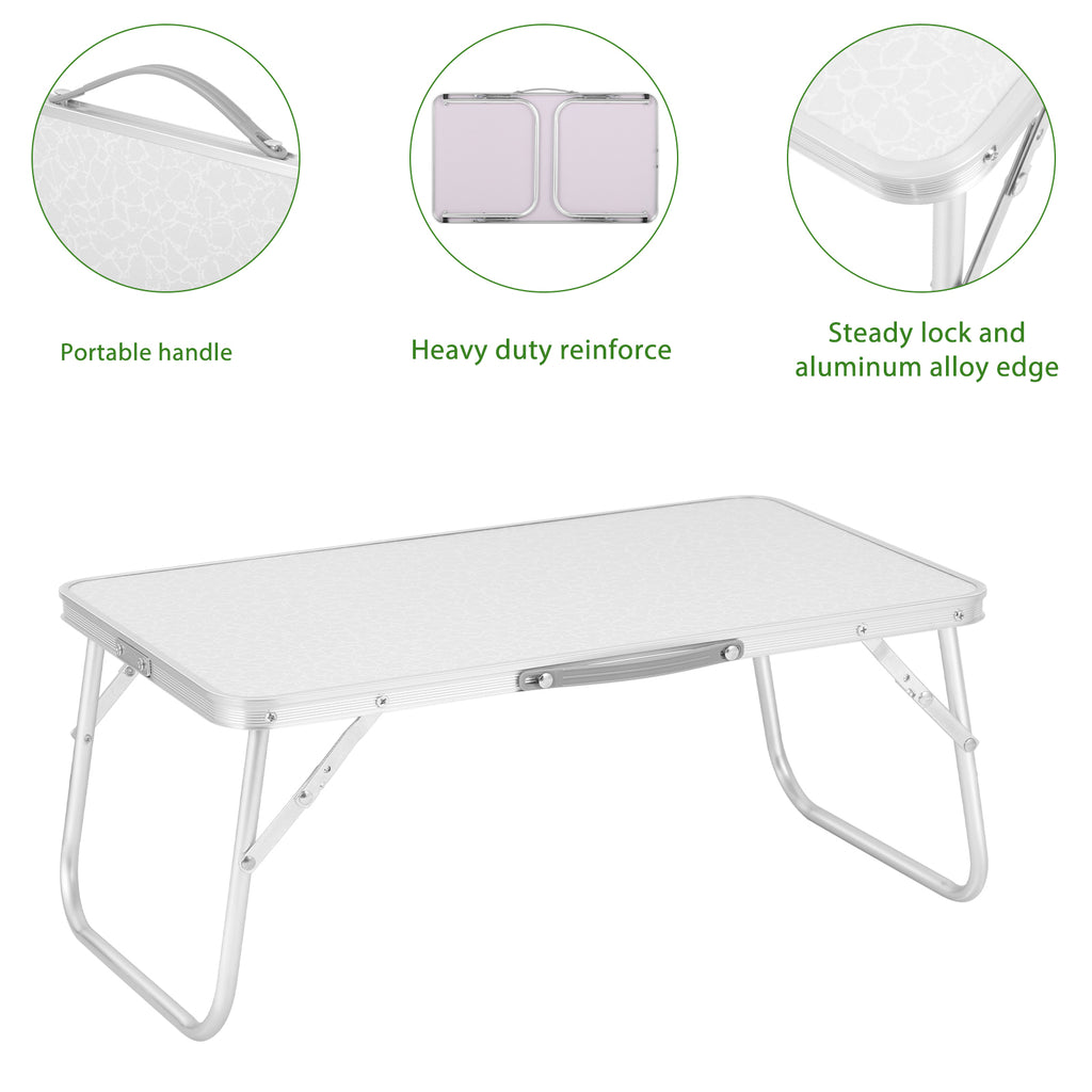 22-Inch Portable Folding Beach Table - Lightweight Aluminum Mini Picnic Table with Handle - Compact Outdoor Side Table for Camping & BBQ