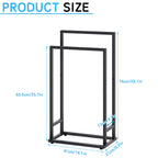 Matte Black Dual-Bar Towel Rack | Freestanding Hand Towel & Blanket Drying Stand