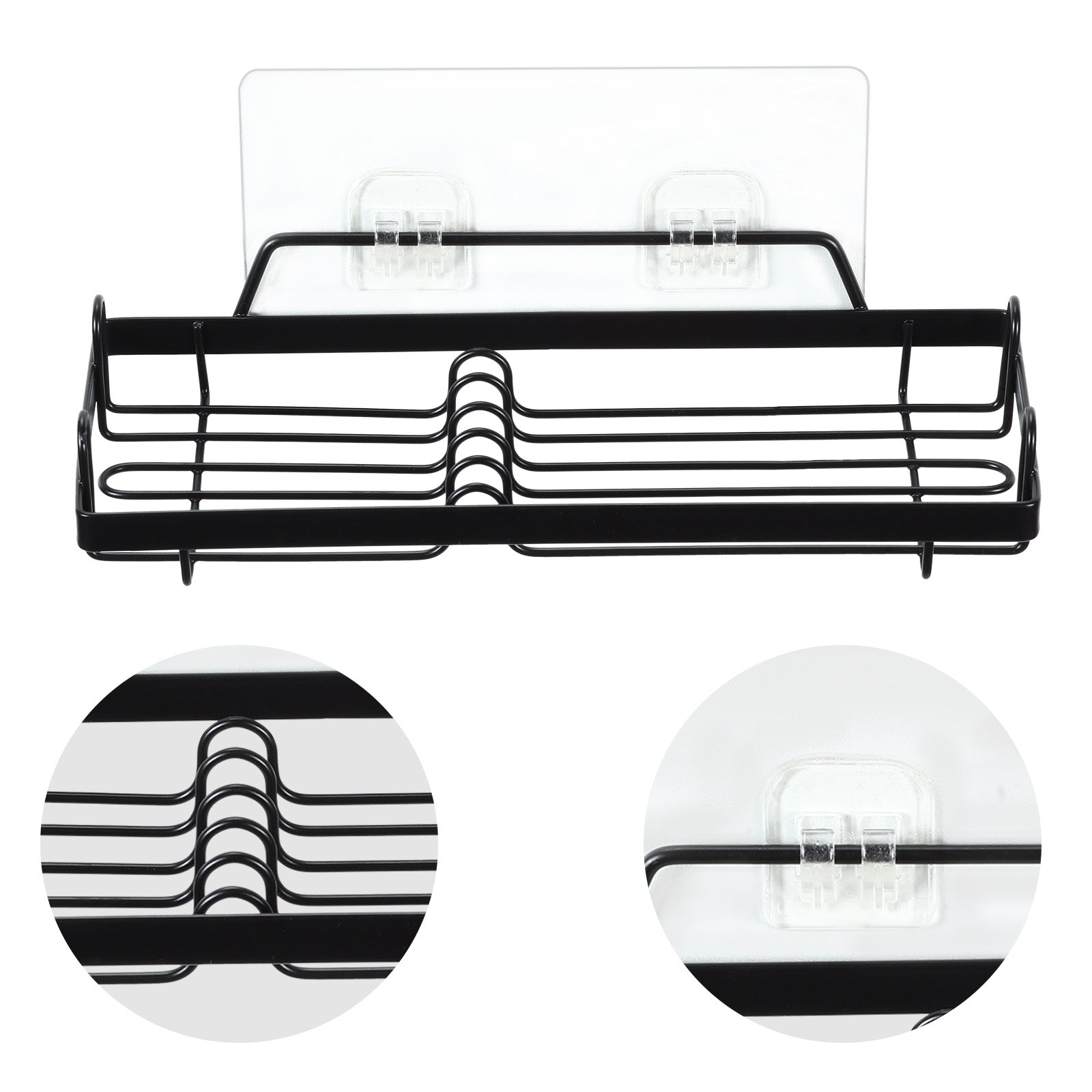 Wall Mounted Metal Soap Dish Holder, Heavy Duty 20LBS Capacity for 2 Soap Sponge, Black Bathroom Kitchen Soap Tray with Easy Installation Rustproof