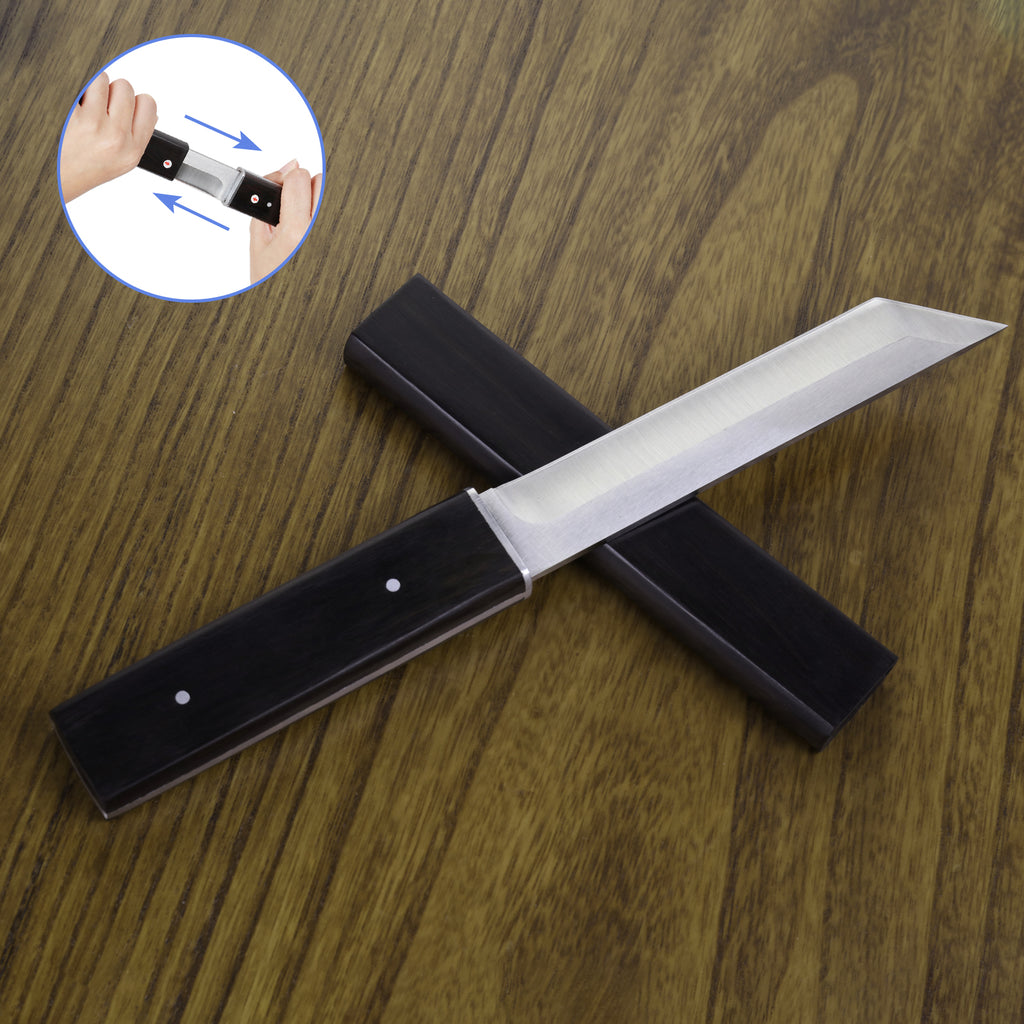 Handcrafted Samurai Tanto Knife with Wooden Sheath - Professional Fixed Blade Decorative & Functional Knife