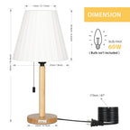 Twin Set of Contemporary White Bedside Lamps with Timber Bases - Minimalist Desk Lighting for Bedrooms, Dorms, and Offices