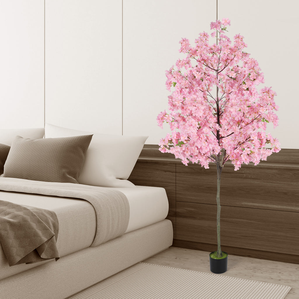 Sakura Dream 6ft Artificial Cherry Blossom Tree | Lifelike Faux Silk Plant in Nursery Pot