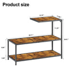 Sofa Side Table Narrow End Table for Small Space 3 Tier Side Table with Storage Shelf Slim Bedside Nightstand for Bedroom Living Room