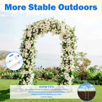 6FT Metal Square Wedding Arch Backdrop Stand Balloon Arched Frame for Ceremony Birthday Party Graduation Anniversary Background Decoration