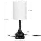 Set of 2 3-Way Dimmable Touch Control Bedside Lamps with Dual USB Ports, AC Outlet, and LED Bulbs for Home Decor
