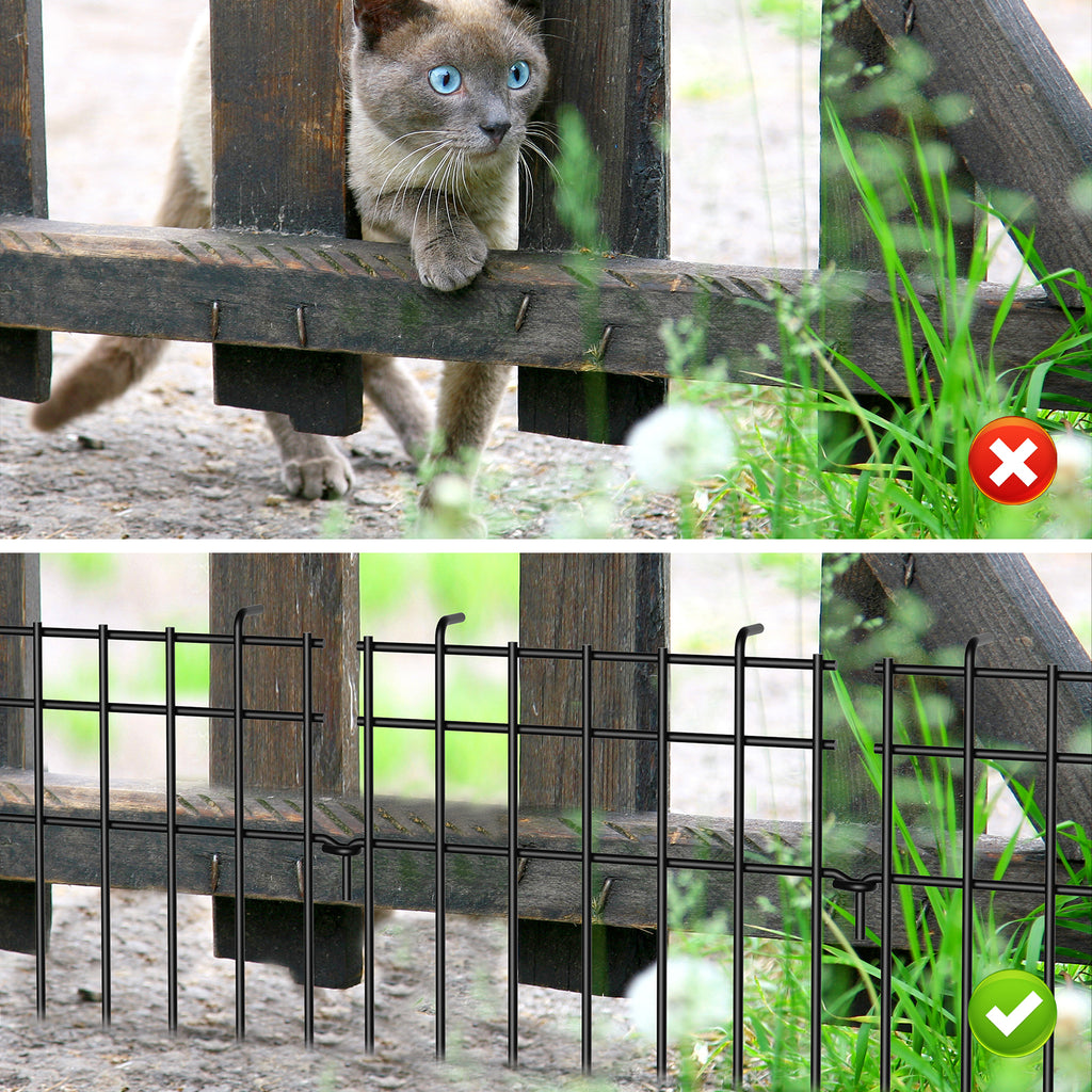 10Panels Rustproof Metal Anti Doggie Garden Border Animal Barrier Fence for Yard