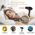 Professional Ion Salon Hair Dryer, Hair Dryer, Powerful 1875W Anion Quick Drying Hair Dryer, Ion Conditioning, AC Motor Low Noise Hair Dryer, 2 Speed/3 Heat Setting - Black Red