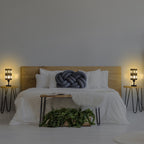 Noir Glamour Crystal Table Lamps | Set of 2 Retro Nightstand Lamps with Precision-Cut Facets