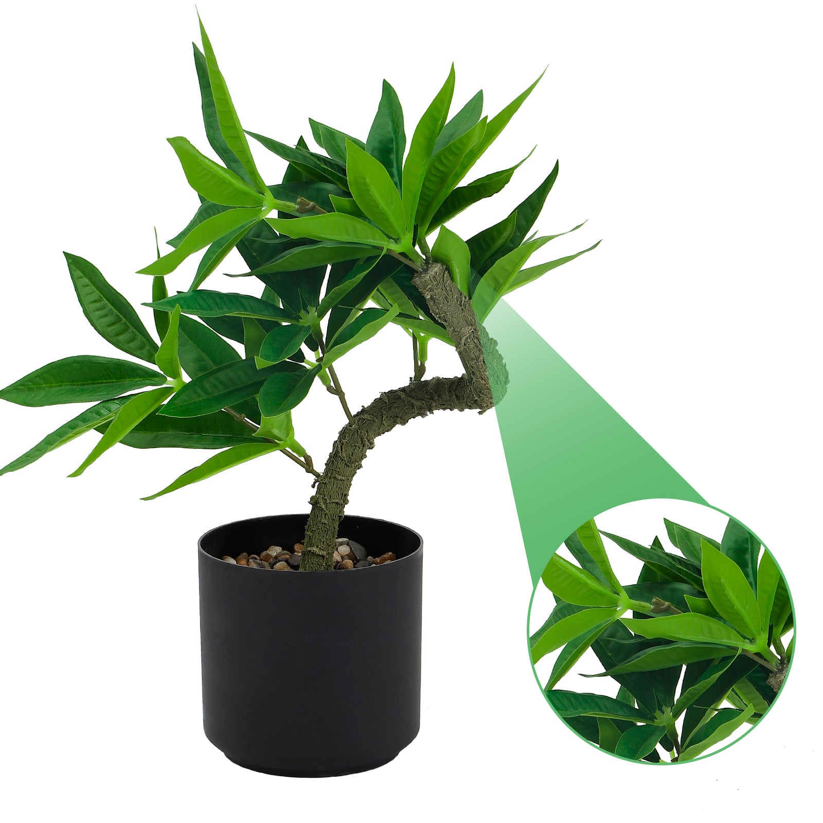 Realistic Artificial Wealth Tree Potted Plant, Faux Money Tree Greenery for Modern Office & Housewarming Gift