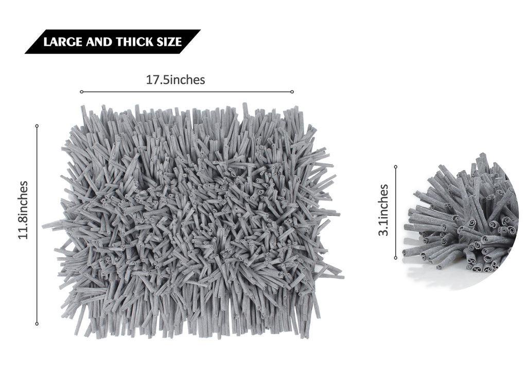 Gray Snuffle Mat for Dogs, 17.5" x 11.8", Interactive Feeding Foraging Game Toy, 1 Pack, Machine Washable Slow Feeder Mat Relieves Stress & Stimulates Natural Foraging Instincts