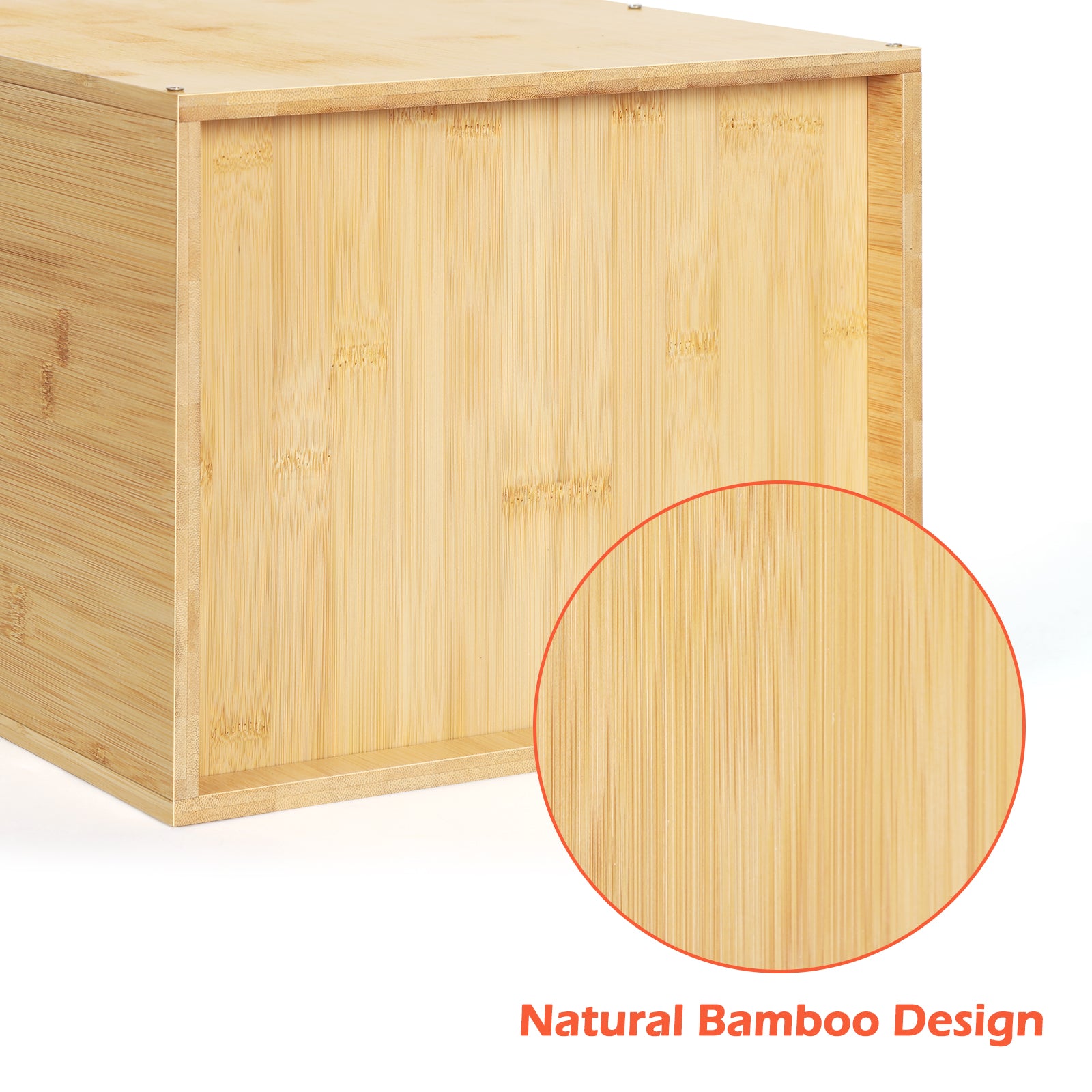 2-Pack Small 5 Gallon Wastebaskets with Handles - Decorative Rectangular Bamboo Trash Can