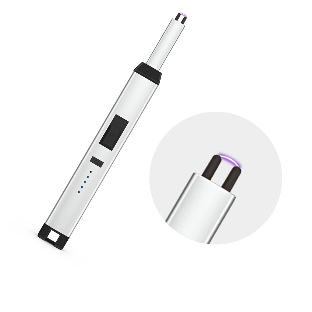 Rechargeable Electric Candle Lighter - USB Flameless Plasma Arc Lighter with Safety Lock & Battery Indicator