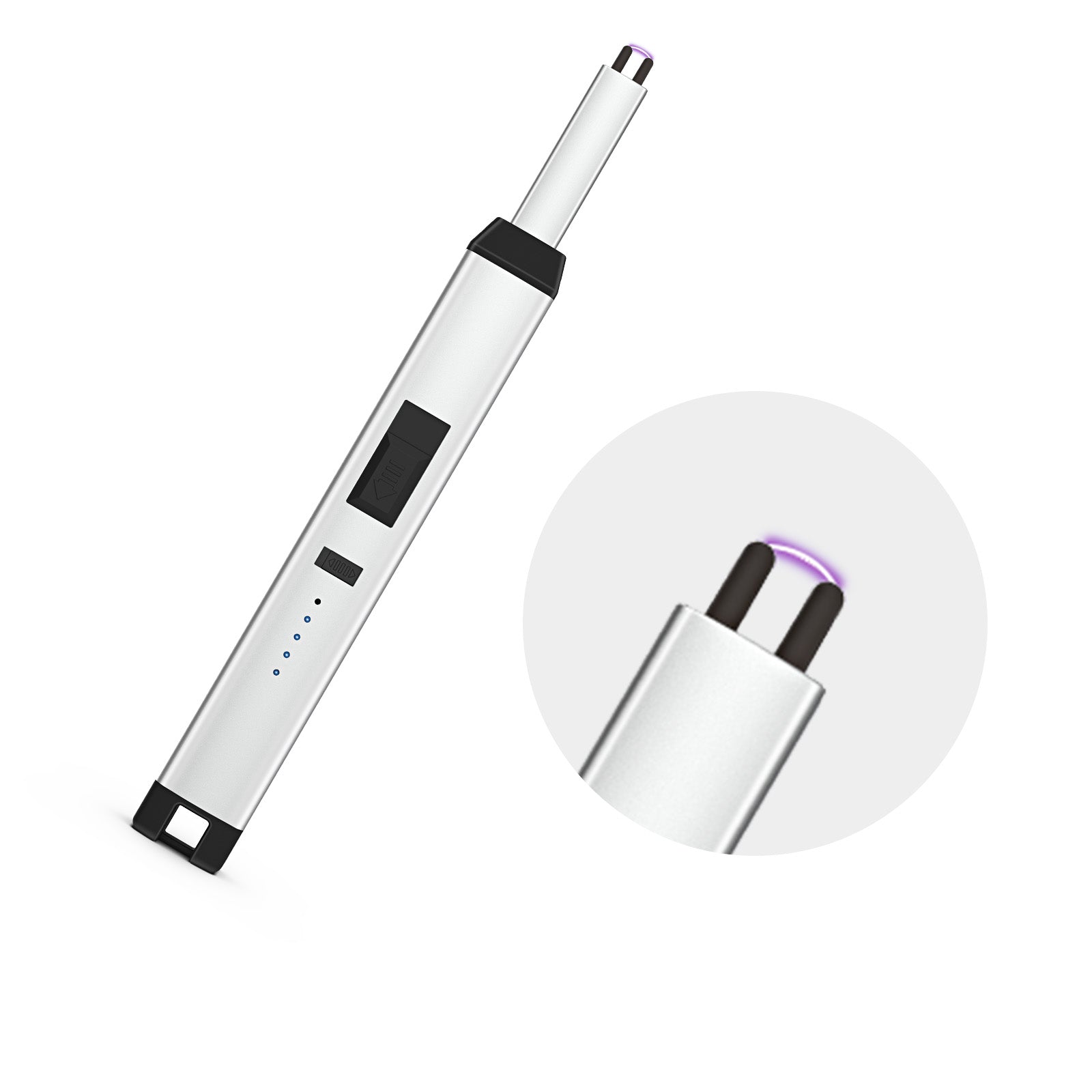 Rechargeable Electric Candle Lighter - USB Flameless Plasma Arc Lighter with Safety Lock & Battery Indicator