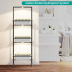 3-Tier Indoor Hydroponic Growing System with Integrated LED Cultivation Lamps