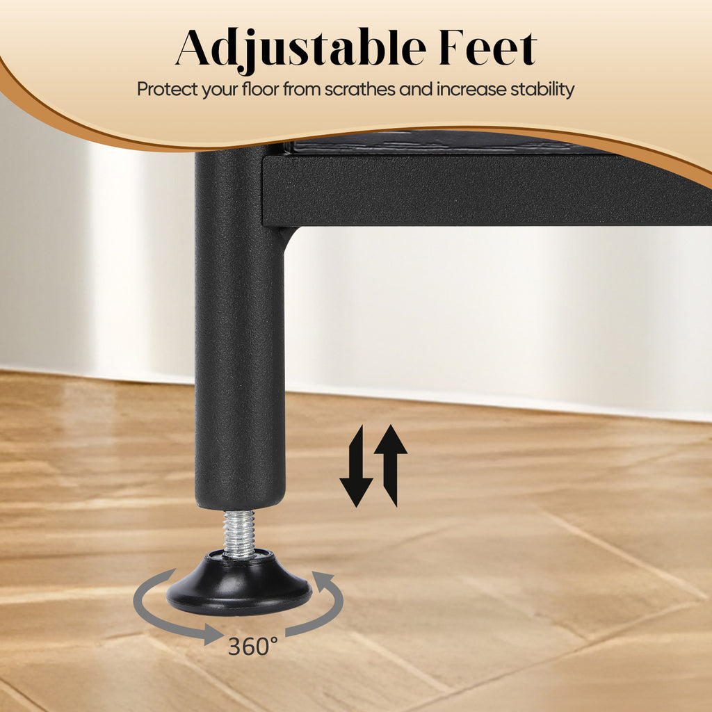 Set of 2 End Tables with Charging Station, 3-Tier Side Table with USB Ports and Power Outlets, Small Bedside Table Nightstand for Living Room and Bedroom, Industrial Steel Frame, Black