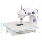 Handy Mini Sewing Machine for Daily Use, Manual DIY Crafting & Mending Machine, 2-Speed White/Purple