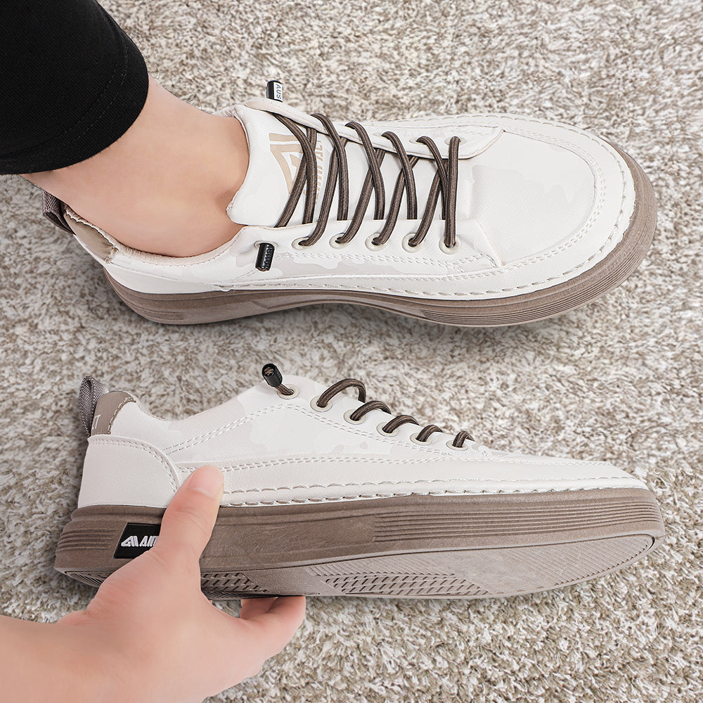 Beige Size 8 Men's Protective Lifestyle Trainers - Water Resistant, Slip-Resistant, and Puncture-Safe Breathable Work and Walking Footwear