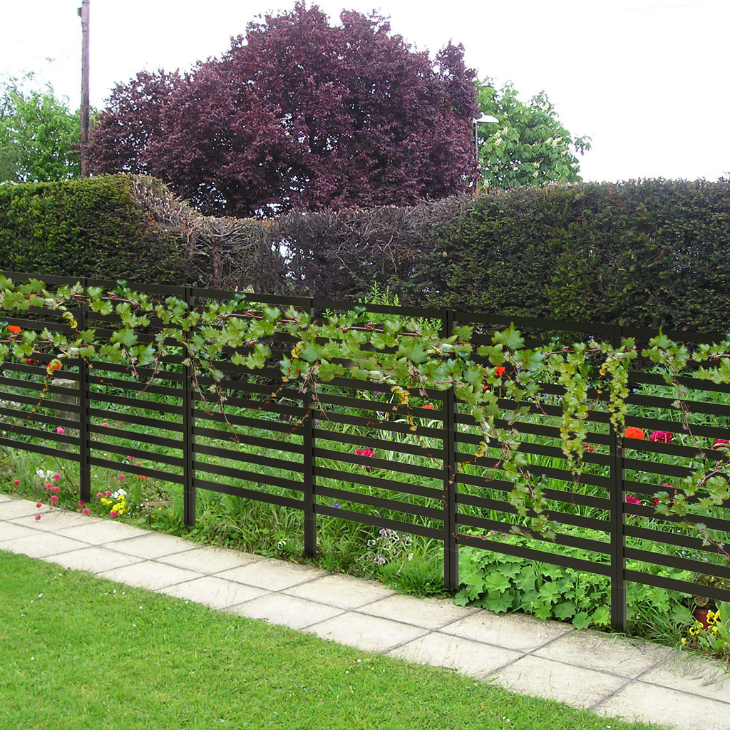 12-Pack Decorative Metal Garden Fence - 24"H Rustproof Pet Barrier & Flower Bed Edging with T-Shape Stakes,
