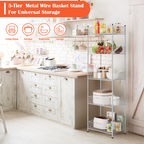 5-Tier Water Bottle Storage Rack - Metal Bottled Water Organizer for Kitchen & Pantry, Silver
