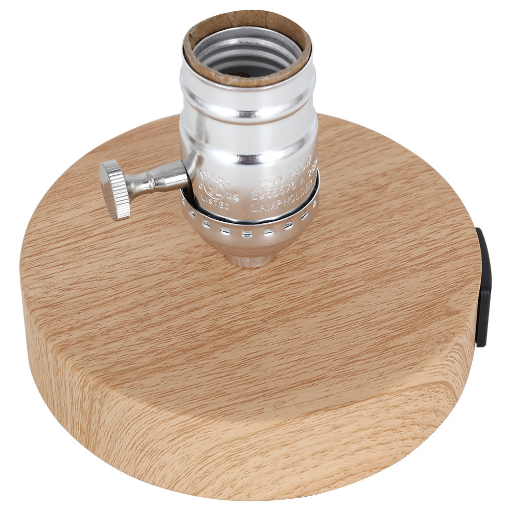 Vintage Table Lamps Edison Table Lamp Base with 2 USB Port Industrial Table Lamp USB Small Nightstand Lamp Holder for Table, Bedside, Bedroom E26