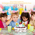 Vibrant Unicorn Horn Topper with Floral Details and Eyelashes for Birthdays, Weddings, and Themed Parties