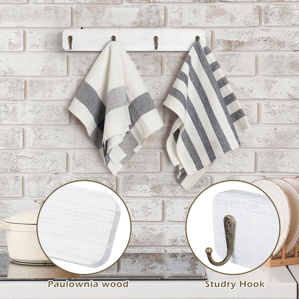 4 Pcs Coat Rack Wall Mounted Rack Entryway Hanging Coat Rack Cups Rack Offwhite